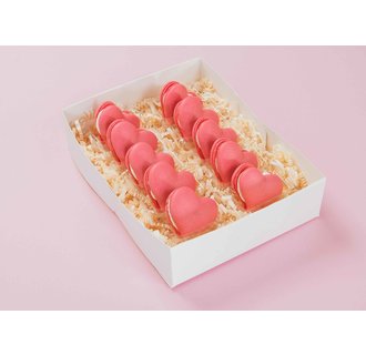 Macarons | Hartjes roze 10 stuks