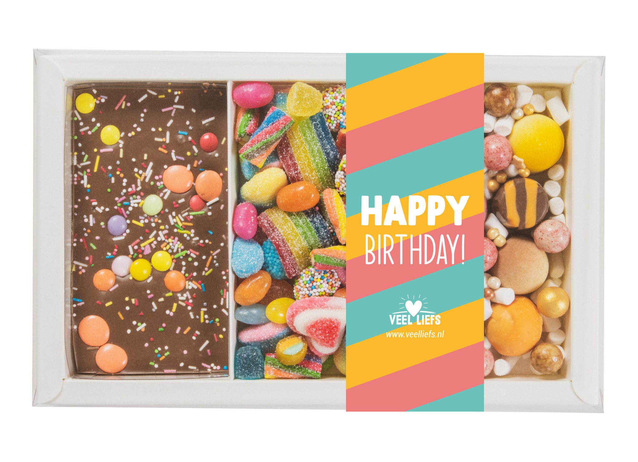 Cadeaupakket | Choco bar, Rainbow mix & bonbons Deluxe