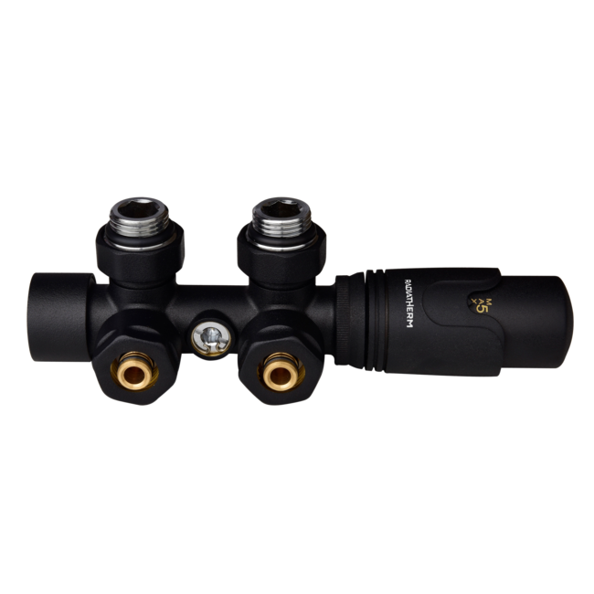 Radiatherm Set de connexion design noir mat - mur