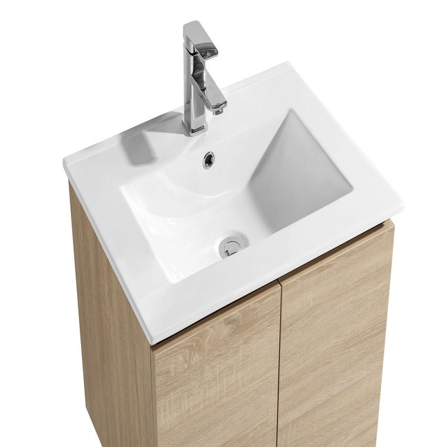 Lavinno Meubles de salle de bain 60cm en chêne blanc - Bern