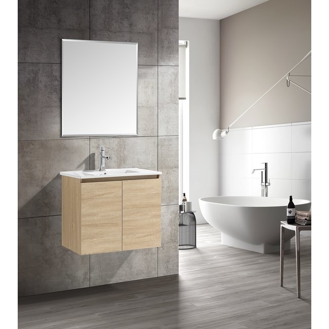 Lavinno Meubles de salle de bain chêne blanc 80cm - Bern