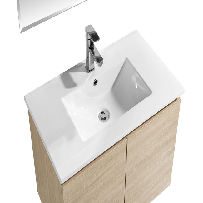 Lavinno Meubles de salle de bain chêne blanc 80cm - Bern