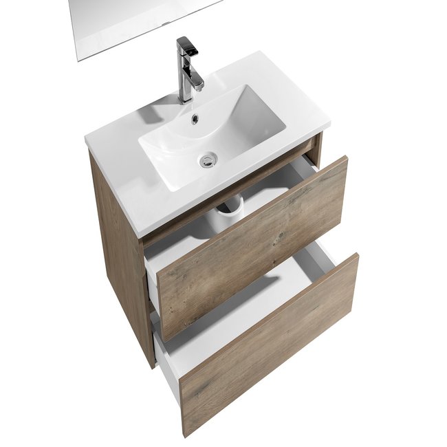 Lavinno Ensemble de meubles de salle de bain Roma chêne gris 80cm