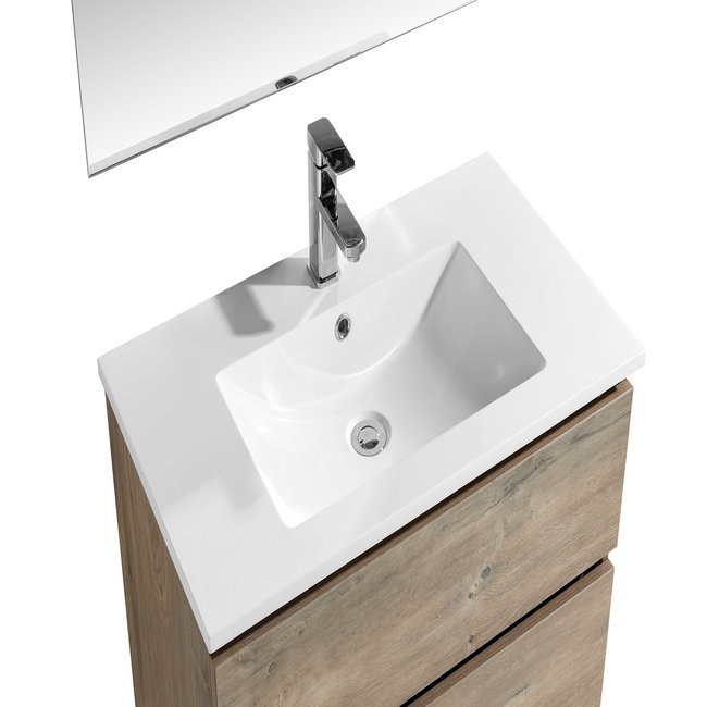 Lavinno Ensemble de meubles de salle de bain Roma chêne gris 80cm