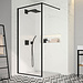 Lavinno douche à l'italienne 120 x 200 cm framed  verre transparante profil noir mat