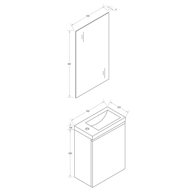 Lavinno Meuble lave-mains 40cm chêne blancriga-01