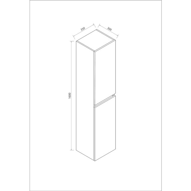 Lavinno Roma mat wit kolomkast 160cm