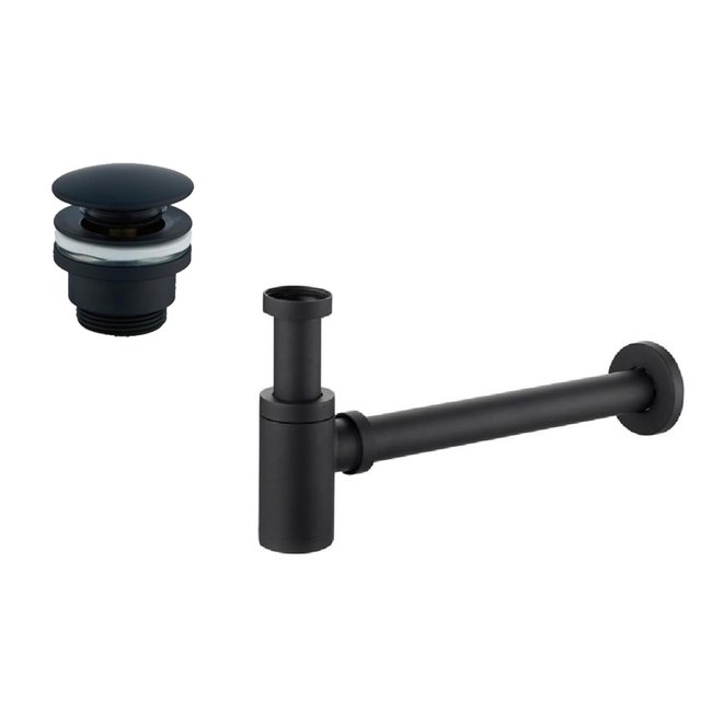 Lavinno Siphon design avec crépine - Noir mat
