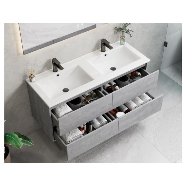Lavinno Ensemble de meubles de salle de bain Roma gris - 120cm