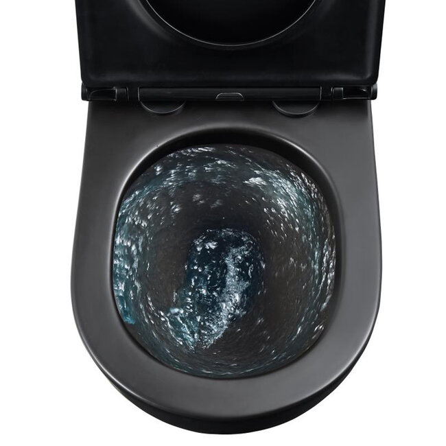 Lavinno Hangtoilet Tornado Rimless mat zwart