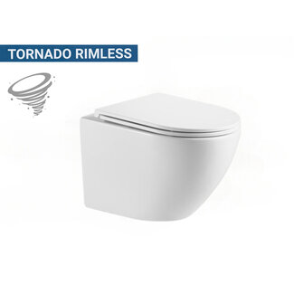 Lavinno Hangtoilet Tornado Rimless glanzend wit
