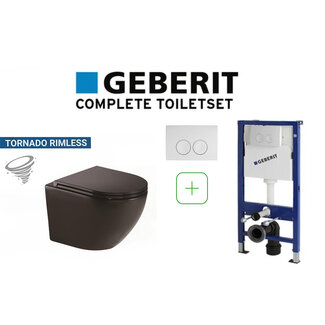 Geberit UP100 set Lavinno toilette complet noir mat - Tornado Rimless