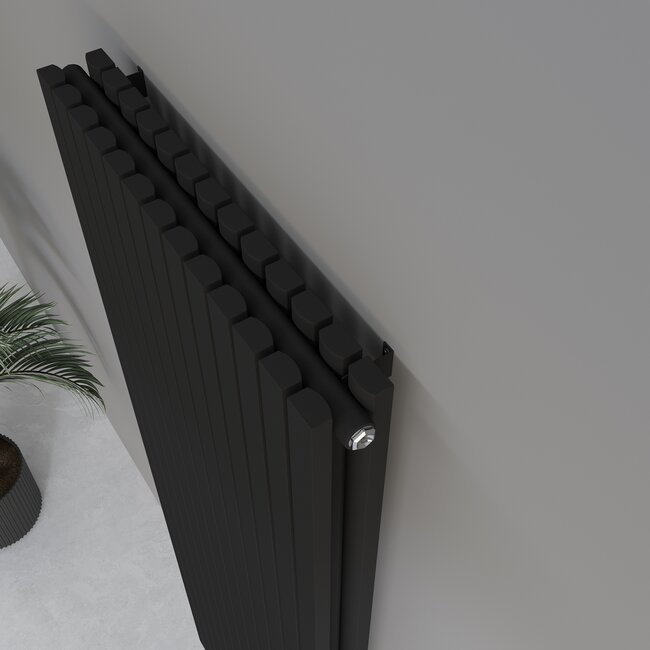 180x50 cm Double radiateur Vero design noir mat