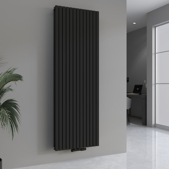 180x50 cm Double radiateur Vero design noir mat