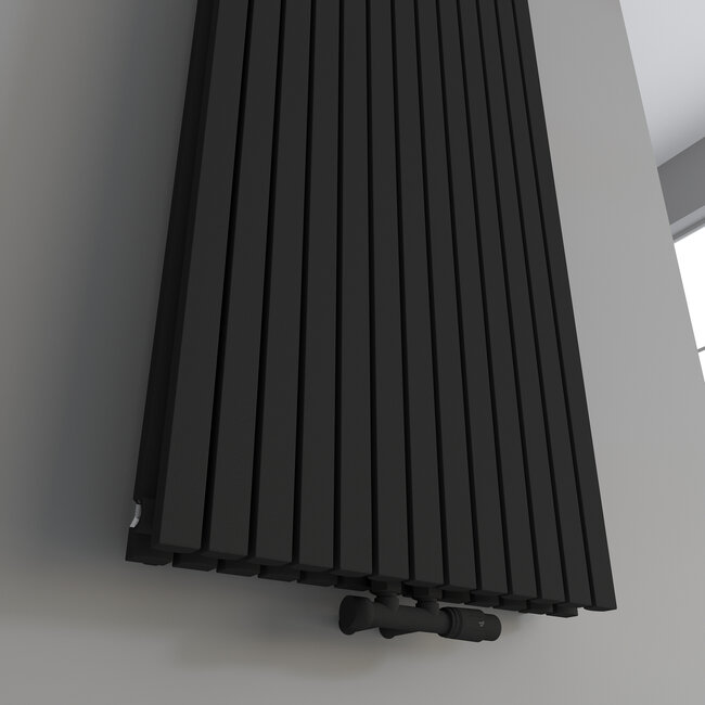 180x60 cm  Dubbele design radiator Vero mat zwart