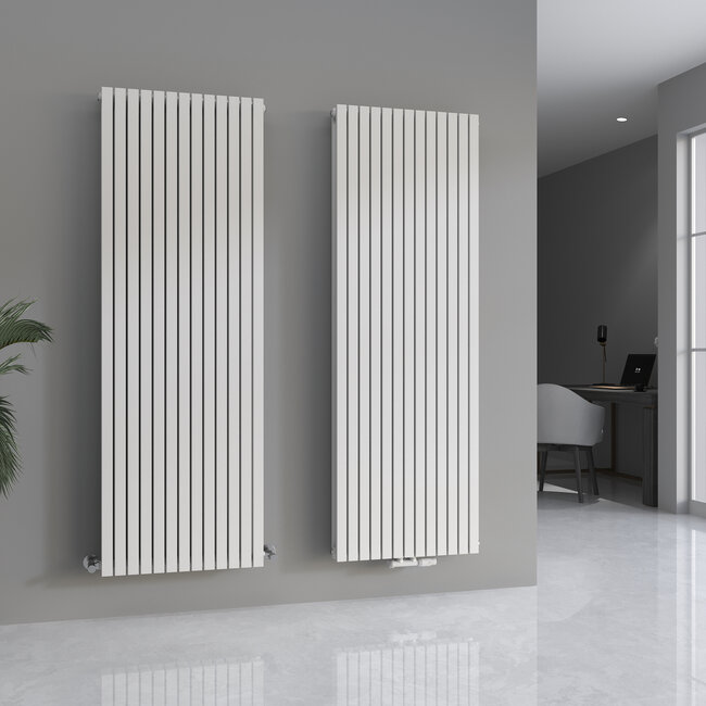 180x50 cm Double radiateur design Vero blanc mat