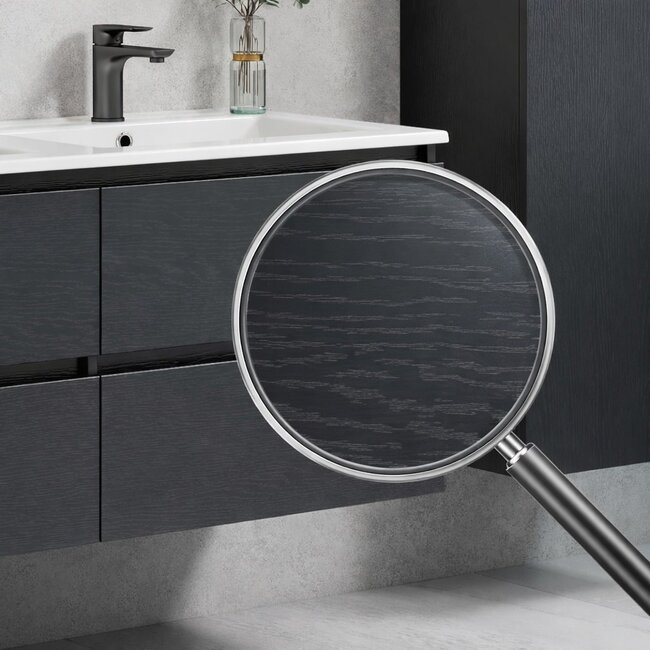 Lavinno Roma Zwart eik badkamermeubelset 120cm