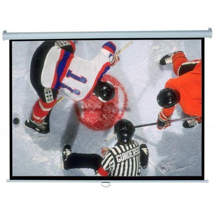 Elite Screens Elite Screens Manual 120 inch 4:3 Handmatig Projectiescherm (244 x 183 cm) – MaxWhite® Doek, Pull-Down Beamerscherm met Witte Behuizing voor Wand- en Plafondmontage (Model M120XWV2)