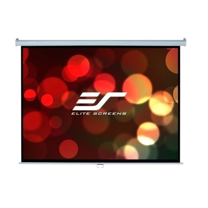 Elite Screens Elite Screens Manual 135 inch Handmatig Projectiescherm 16:9 (299 x 168 cm) – MaxWhite® Doek, Pull-Down Beamerscherm met Witte Behuizing voor Wand- en Plafondmontage (Model M135XWH2)
