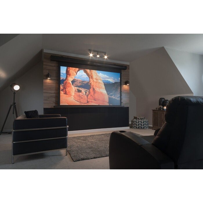 Elite Screens Elite Screens Saker Tab-Tension 110 inch Elektrisch Projectiescherm 16:9 (244 x 137 cm / Black Drop 30 cm) – MaxWhite® Fiberglass Doek, Tab-Tension Beamerscherm met Zwarte Behuizing voor Normal Throw Projectoren (Model SKT110UHW-E12)