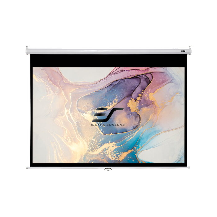 Elite Screens Elite Screens Handmatig Projectiescherm 84 inch 16:9 (186 x 105 cm / Black drop 75 cm) – MaxWhite Doek, Pull-Down Beamerscherm met Witte Behuizing voor Normal Throw Projectoren (Model M84XWH-E30)