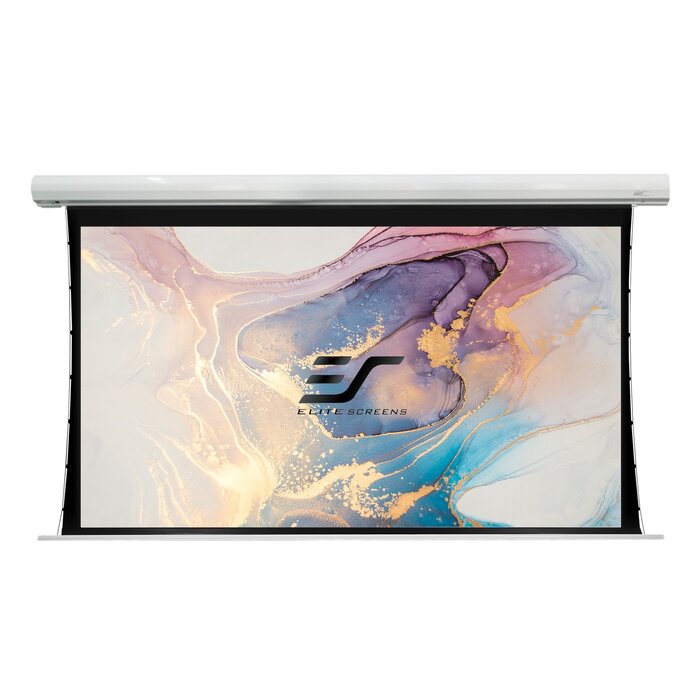 Elite Screens Elite Screens Saker Tab-Tension 150 inch Elektrisch Projectiescherm 16:9 (332 x 187 cm / Black drop 15 cm) – MaxWhite® Fiberglass Doek, Tab-Tension Beamerscherm met Witte Behuizing voor Normal & Long Throw Projectoren (Model SKT150XHW2-E6)