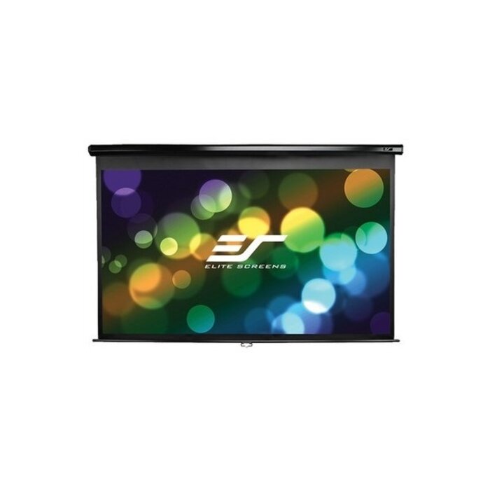 Elite Screens Elite Screens Manual 135 inch Handmatig Projectiescherm 16:9 (299 x 168 cm) – MaxWhite® Doek, Pull-Down Beamerscherm met Zwarte Behuizing voor Wand- en Plafondmontage (Model M135UWH2)