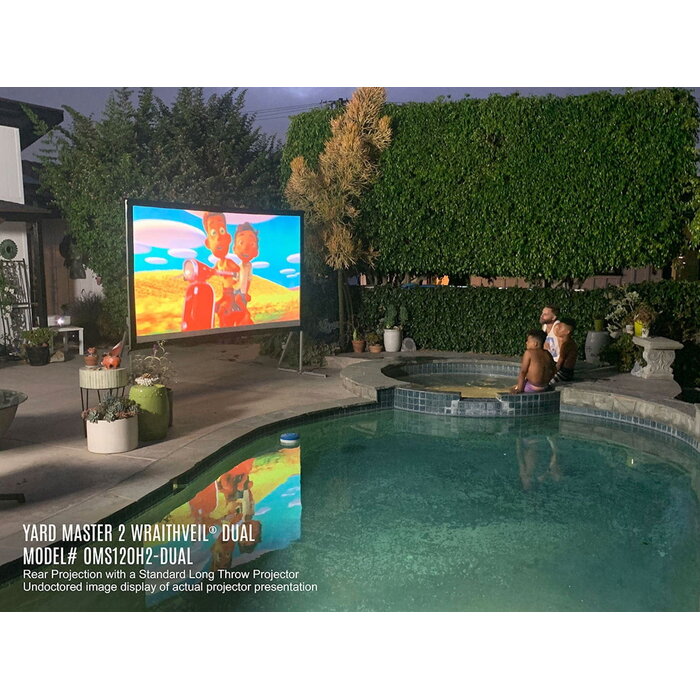 Elite Screens Elite Screens Yard Master2 135 inch Outdoor Projectiescherm 16:9 (299 x 168 cm) – WraithVeil Dual Doek (Front & Rear Projection), Opvouwbaar Frame (Model OMS135H2-DUAL)