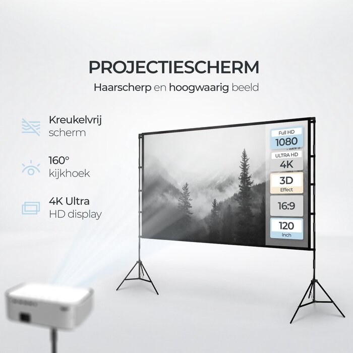 Lunaro Lunaro Projectiescherm met Statief 120 inch (266 x 149 cm) – Binnen & Buiten