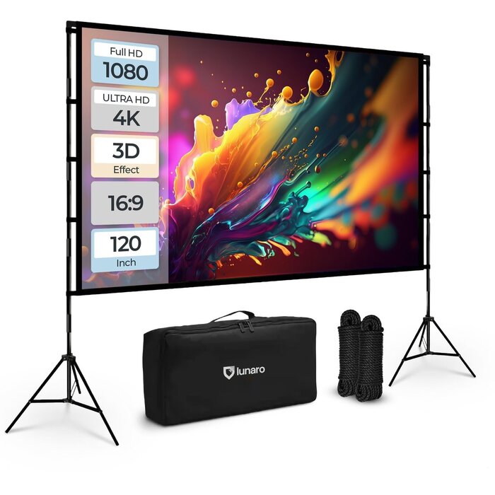 Lunaro Lunaro Projectiescherm met Statief 120 inch (266 x 149 cm) – Binnen & Buiten
