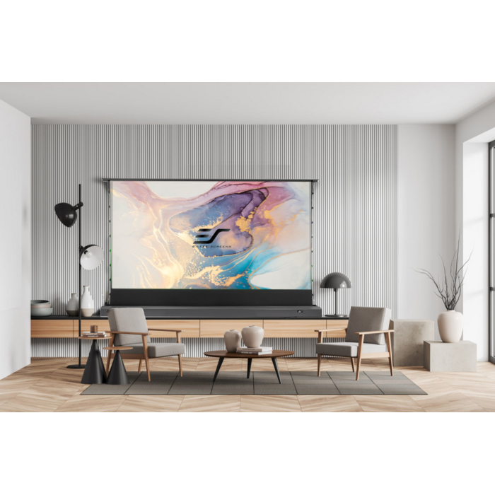 Elite Screens Elite Screens Kestrel Tab-Tension 3 102 inch Elektrisch Projectiescherm 16:9 (226 x 127 cm) – CineGrey 4D ALR Doek, Floor-Up Motorisch met Tab-Tension (Model FTE102UH2-C4D)