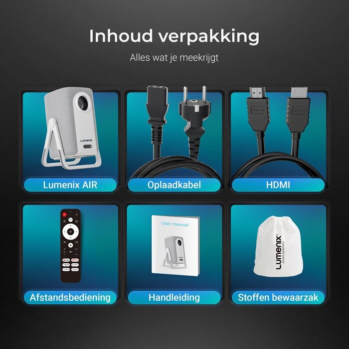Lumenix Lumenix AIR – Full HD 1080p Draagbare Smart Beamer