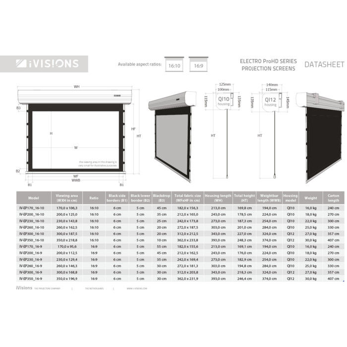 iVisions iVisions Electro ProHD Series 170x106 (16:10) - RETOURMODEL