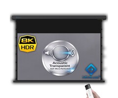 HiViLux HiViLux® ALR Akoestisch  Tension-gemotoriseerd projectiescherm – HiViGrey  5DMP micro perforated– Zwart -  150" 16:9 HD   332 x 187 cm