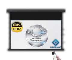 HiViLux HiViLux® Akoestisch Tension-gemotoriseerd projectiescherm – HiViWhite SD Geweven – Zwart - 135" 16:9 HD 299 x 168 cm