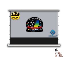 HiViLux HiViLux® RGB-Triplelaser Vloer-gemotoriseerd projectiescherm – HiViGrey  3L – Wit -  150" 16:9 HD   332 x 187 cm