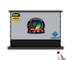 HiViLux HiViLux® RGB-Triplelaser Vloer-gemotoriseerd projectiescherm – HiViGrey  3L – Zwart -  127" 16:9 HD   280 x 158 cm