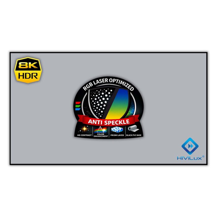 HiViLux HiViLux® RGB-Triplelaser Zero-Fixed Frame – HiViGrey  3L - 84" 16:9 HD   186 x 105 cm