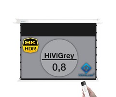 HiViLux HiViLux® grijs InCeiling  Tension-gemotoriseerd projectiescherm Met HiViGrey  0,8 - 125" 21:9  293 x 125 cm