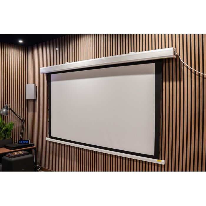 HiViLux HiViLux® Tension-gemotoriseerd projectiescherm – HiViWhite  1,0 Wit Doek – Behuizing Zwart -  127" 16:9 HD  280 x 158 cm