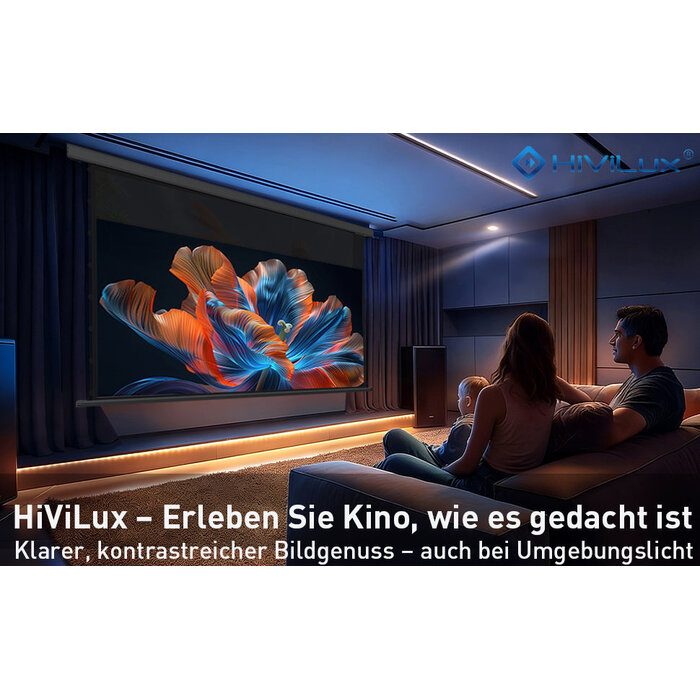 HiViLux HiViLux® ALR Kontrast Tension-gemotoriseerd projectiescherm – HiViGrey  5D/HD R – Zwart -  125" 21:9  293 x 125 cm