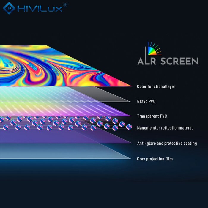 HiViLux HiViLux® ALR Akoestisch  Tension-gemotoriseerd projectiescherm – HiViGrey  5DMP micro perforated– Zwart -  120" 16:9 HD   265 x 149 cm