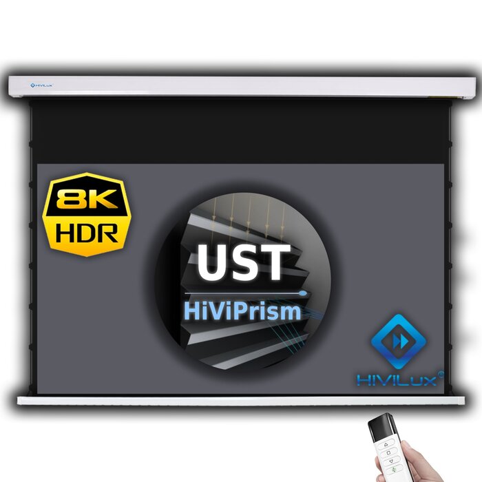 HiViLux HiViLux® UST/CLR Tension-gemotoriseerd projectiescherm – HiViPrism  HD R – Wit -  120" 16:9 HD   265 x 149 cm