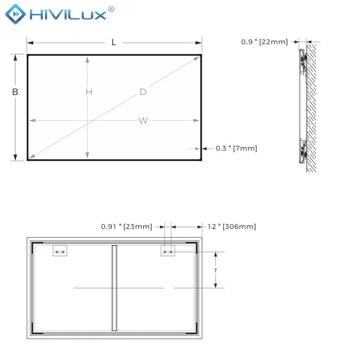 HiViLux HiViLux® Wit  Zero-Fixed Frame – HiViWhite  1,0 - 103" 21:9  241 x 103 cm
