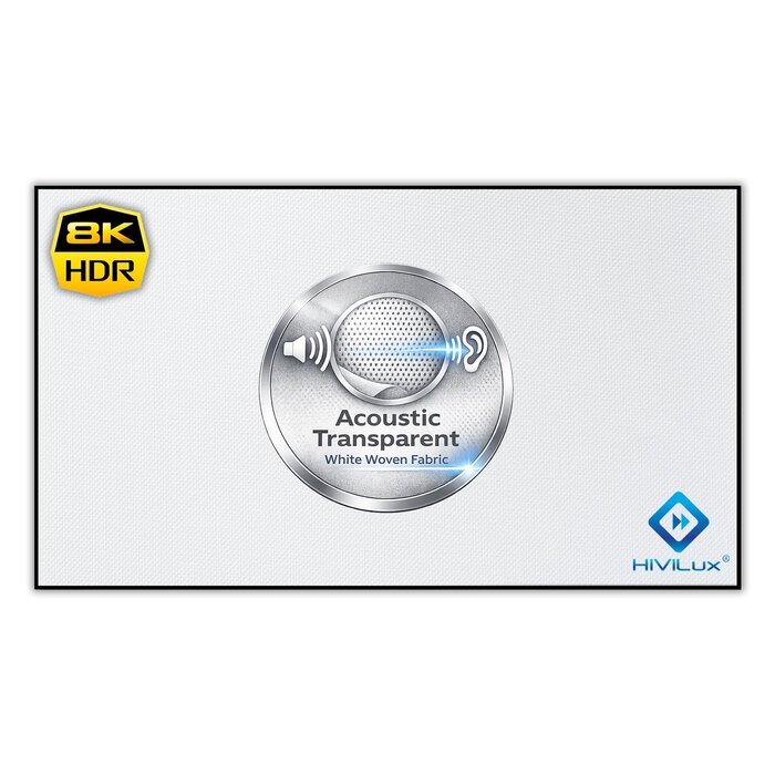 HiViLux HiViLux® Akoestisch  Zero-Fixed Frame – HiViWhite  SD Geweven - 135" 16:9 HD   299 x 168 cm
