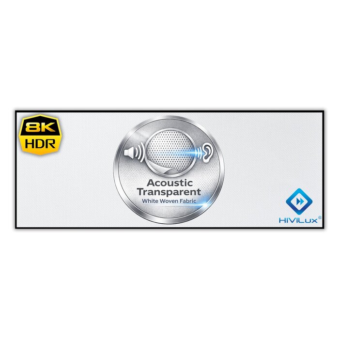HiViLux HiViLux® Akoestisch  Zero-Fixed Frame – HiViWhite  SD Geweven - 96" 21:9  224 x 96 cm