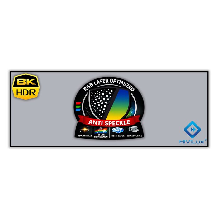 HiViLux HiViLux® RGB-Triplelaser Zero-Fixed Frame – HiViGrey  3L - 150" 16:9 HD   332 x 187 cm