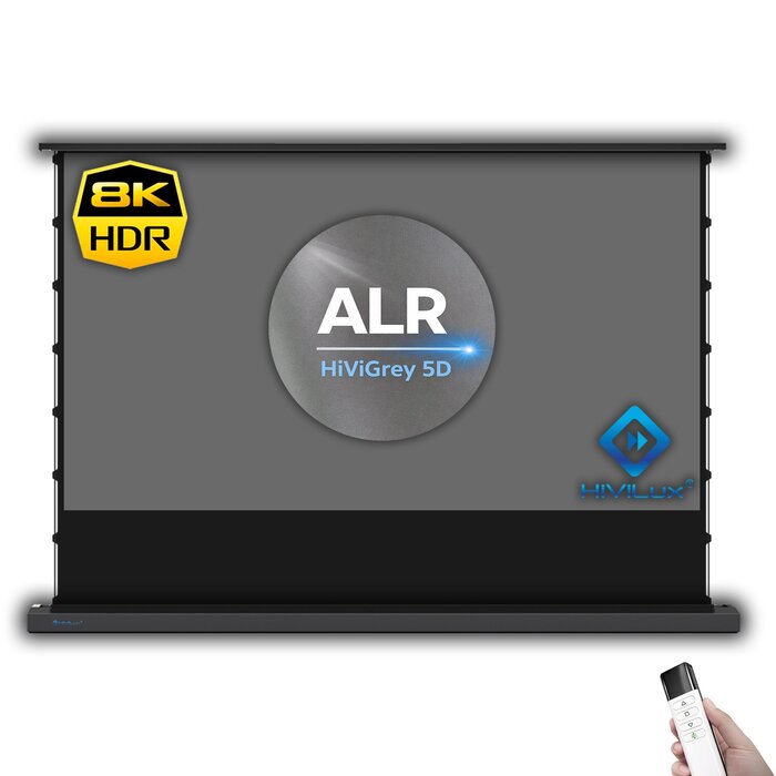 HiViLux HiViLux® ALR Kontrast Vloer-gemotoriseerd projectiescherm – HiViGrey  5D/HD R – Wit -  100" 16:9 HD   221 x 125 cm
