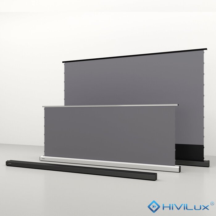 HiViLux HiViLux® ALR Kontrast Vloer-gemotoriseerd projectiescherm – HiViGrey  5D/HD R – Zwart -  110" 16:9 HD   244 x 137 cm