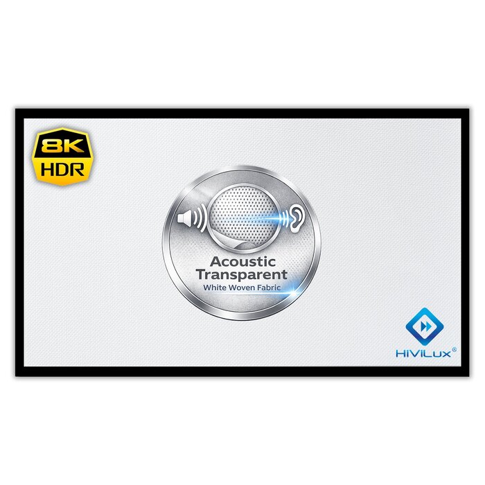 HiViLux HiViLux® Akoestisch  Flueel -Fixed Frame – HiViWhite  SD Geweven - 150" 16:9 HD   332 x 187 cm